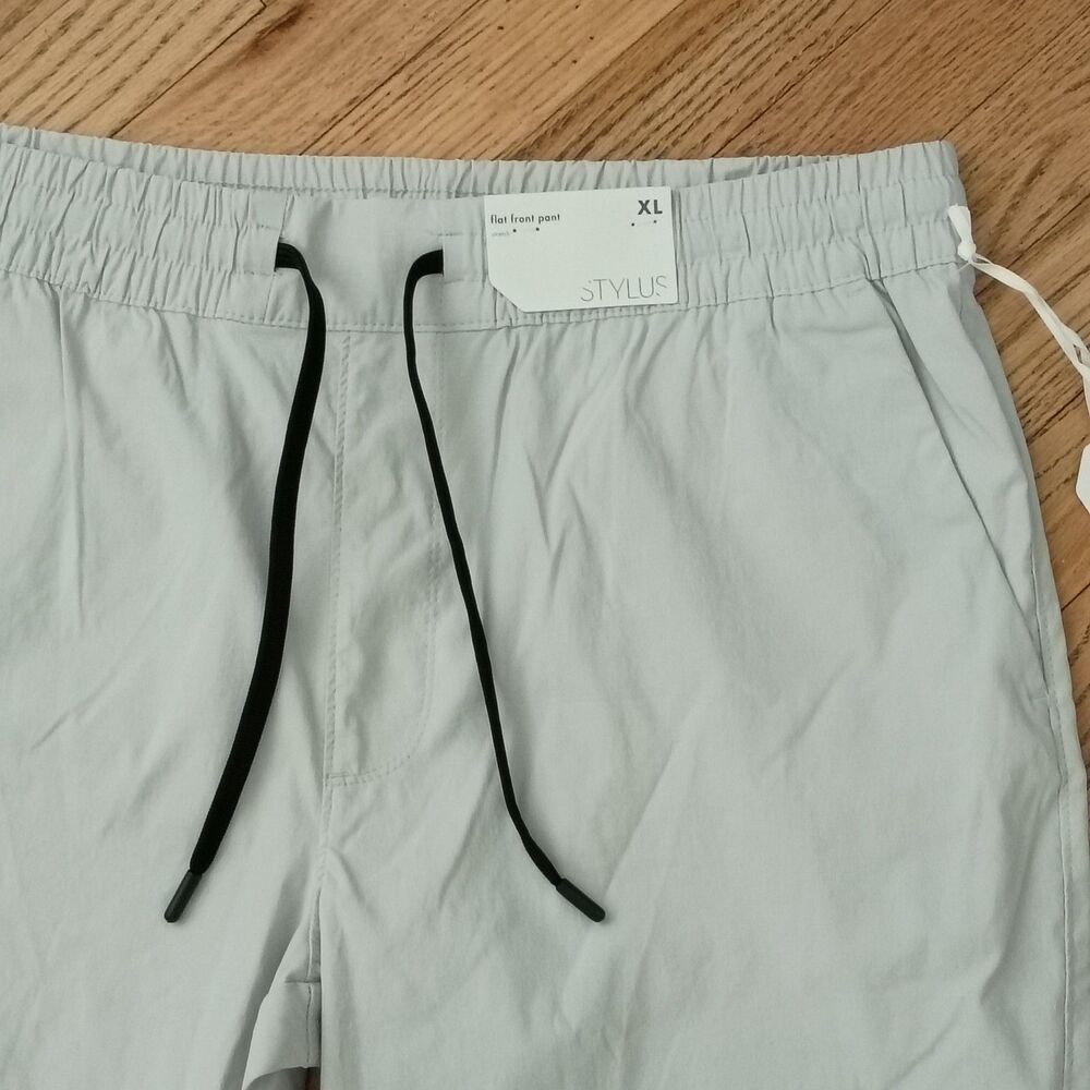 NWT Stylus Men's XL Flat Front Utility Pants Drawstring Stretch Straight Fit - Picture 3 of 10